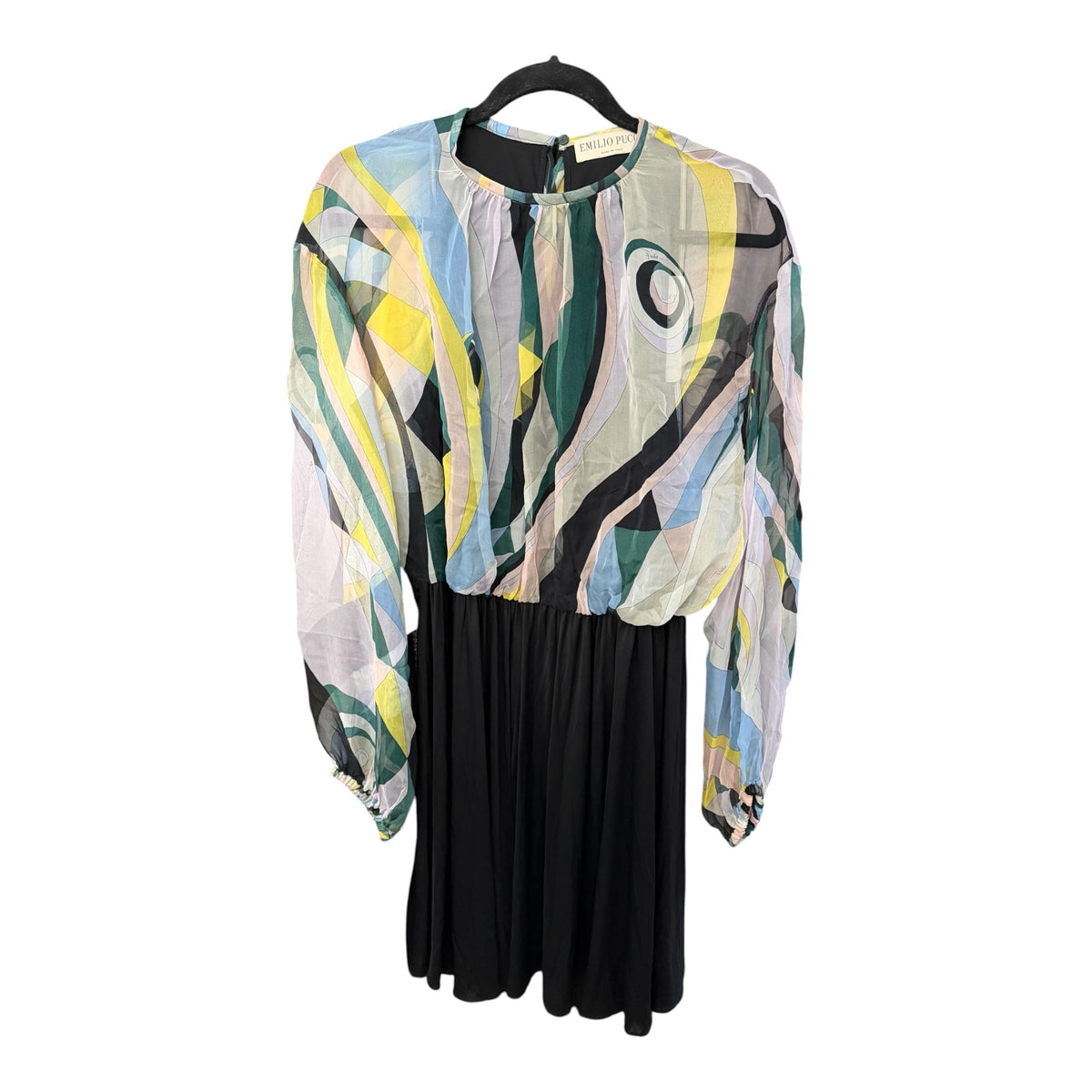 Emilio Pucci Abstract Print Long-Sleeve Dress NWT Size IT 46 US 10