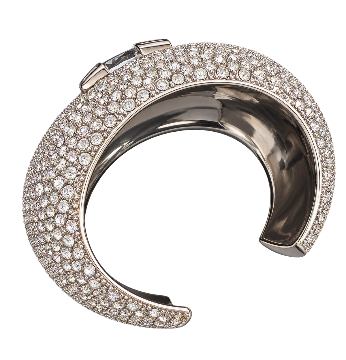 Givenchy 4G Claw Pavé Crystal Cuff Bracelet – Silver | New in Box