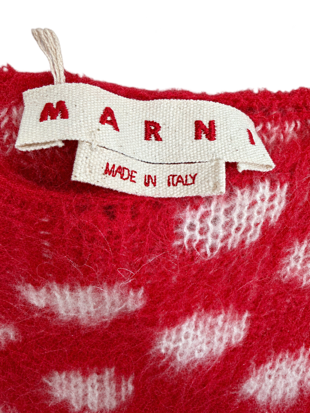 Marni Fuzzy Wuzzy Mohair Sweater Red Polka Dot Sleeveless Knit – Size 48/US 12 | NWT