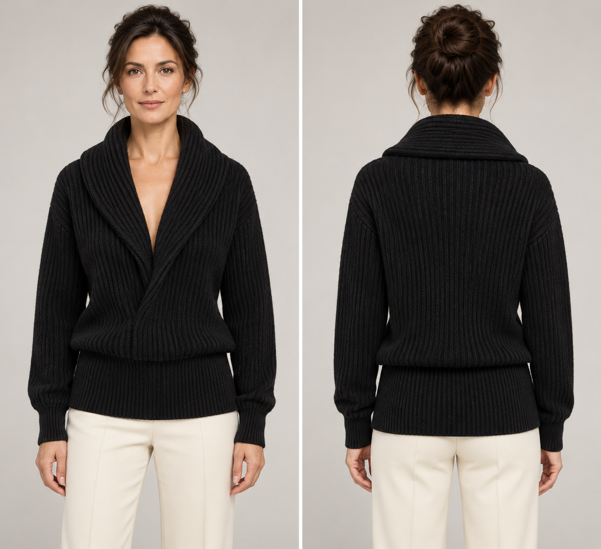 Dolce & Gabbana Black Cashmere Shawl Collar Sweater | Size 48 / US 12 | NWT | $1870