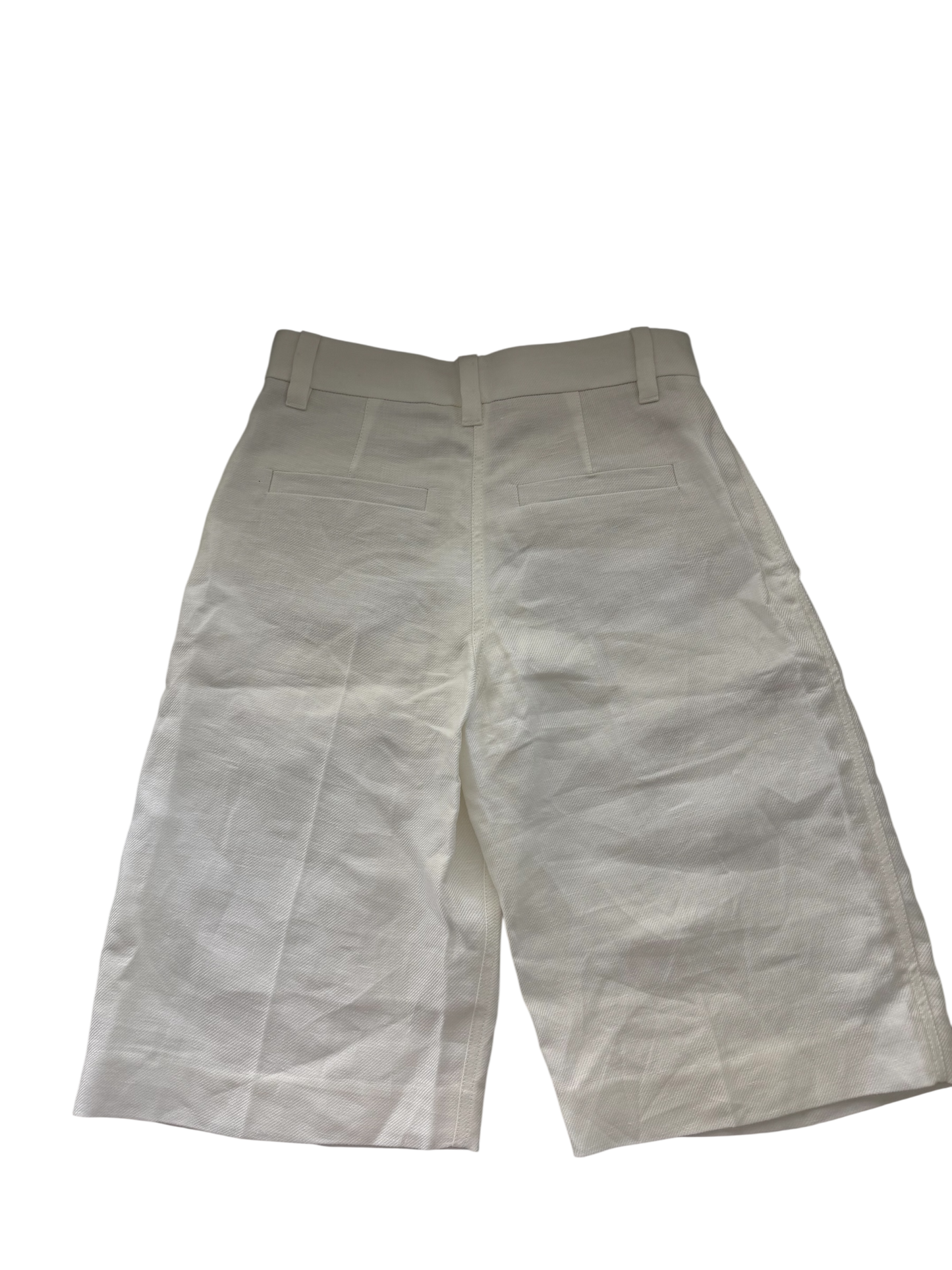 Brunello Cucinelli White Linen Tailored Bermuda Shorts Size: 38
