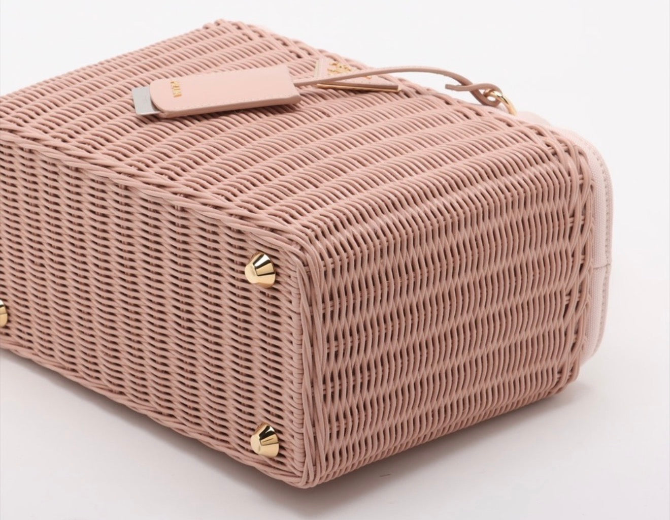 Prada Pink Wicker Tote Bag with Shoulder Strap | Brand New with COA & Prada Card