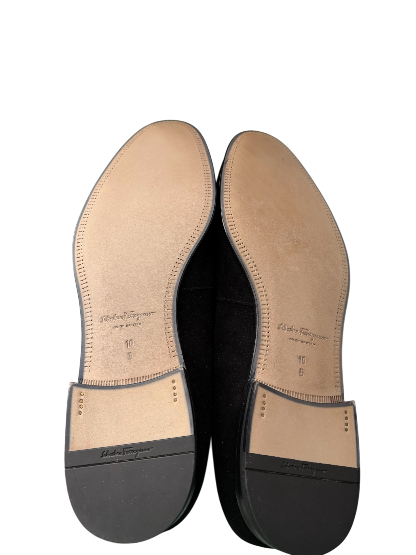 Salvatore Ferragamo Gancini Suede Loafers – Black | Made in Italy | Size 10 (New)