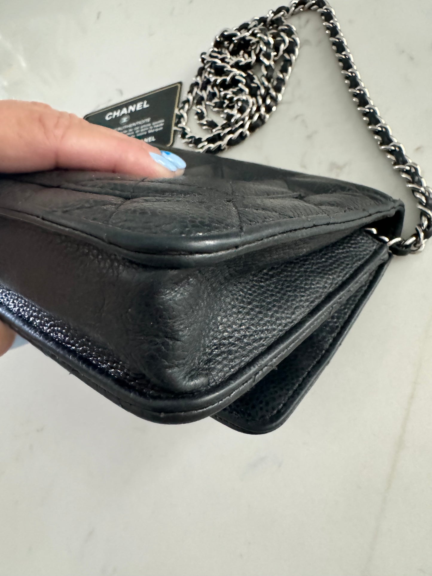 CHANEL Black Caviar Wallet on Chain - WOC (Pre-Loved)