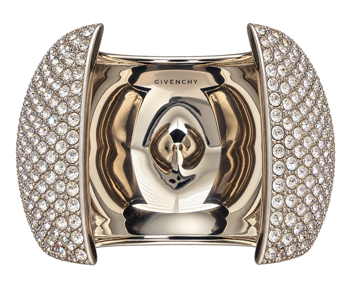 Givenchy 4G Claw Pavé Crystal Cuff Bracelet – Silver | New in Box