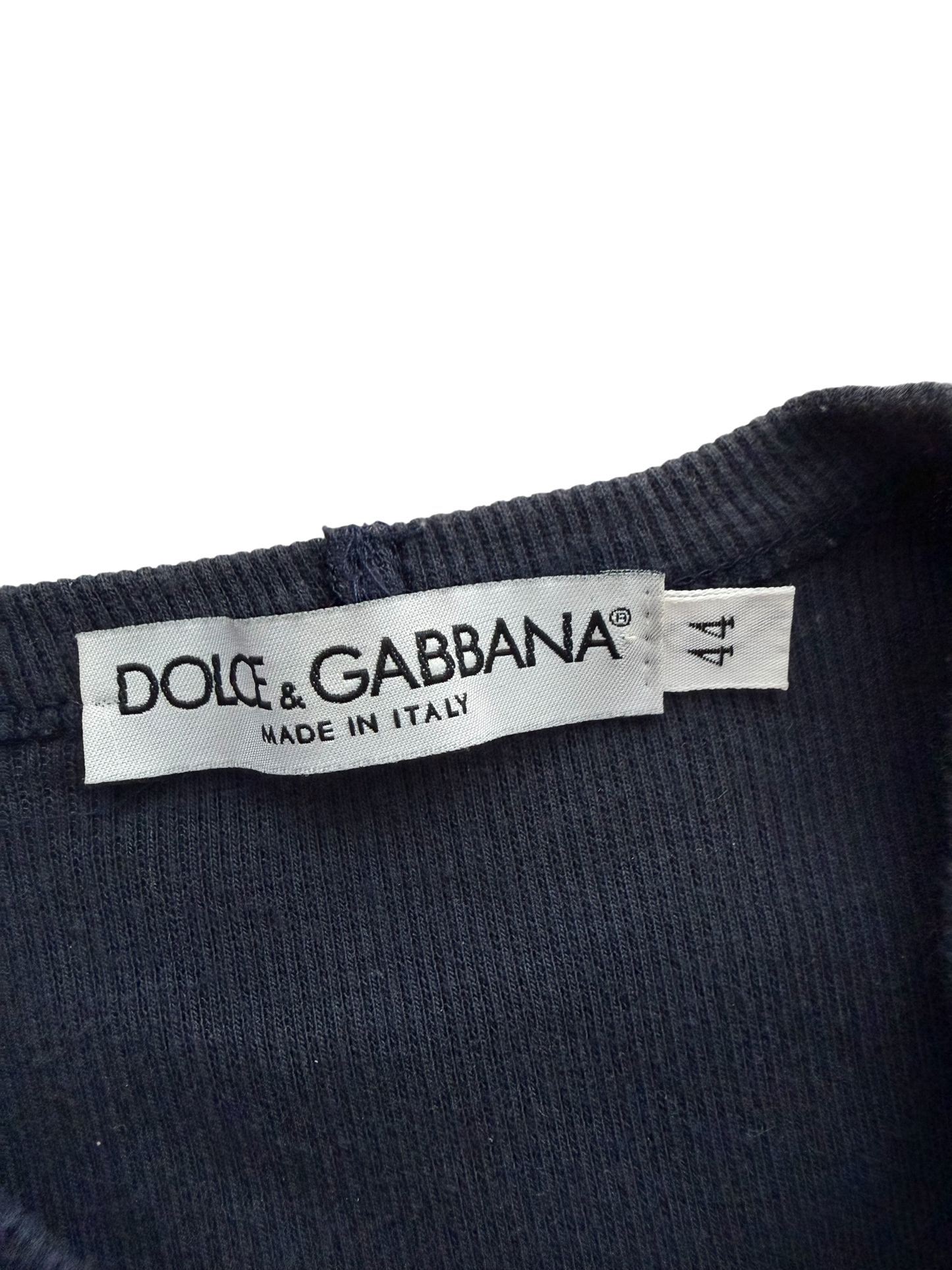 Dolce & Gabbana Navy Cotton T-Shirt Size: M