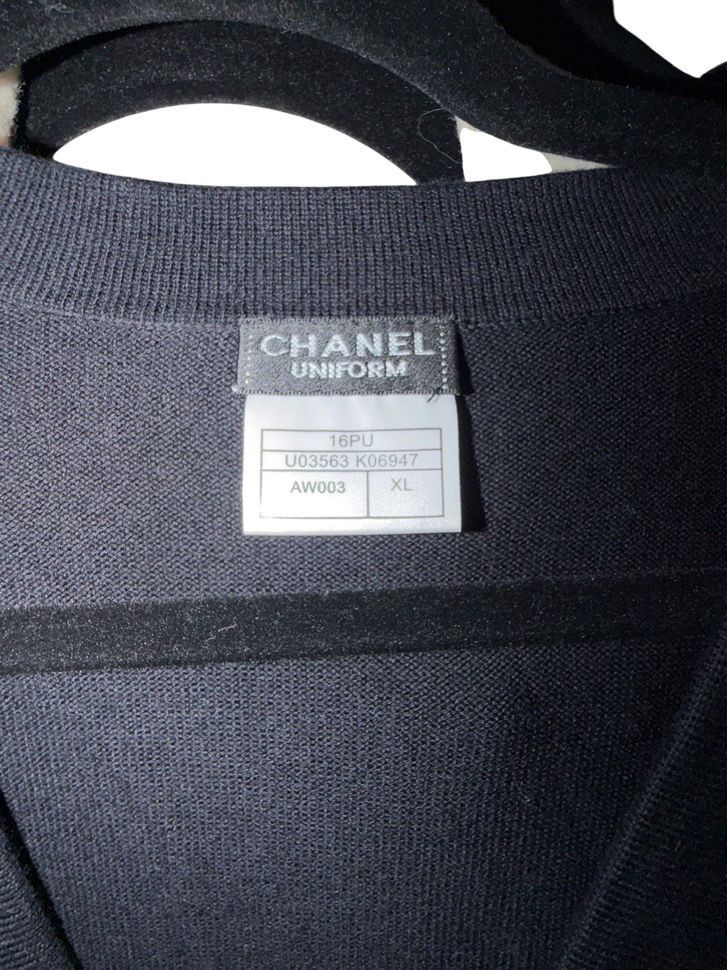 CHANEL Uniform Black Cardigan Size: XL