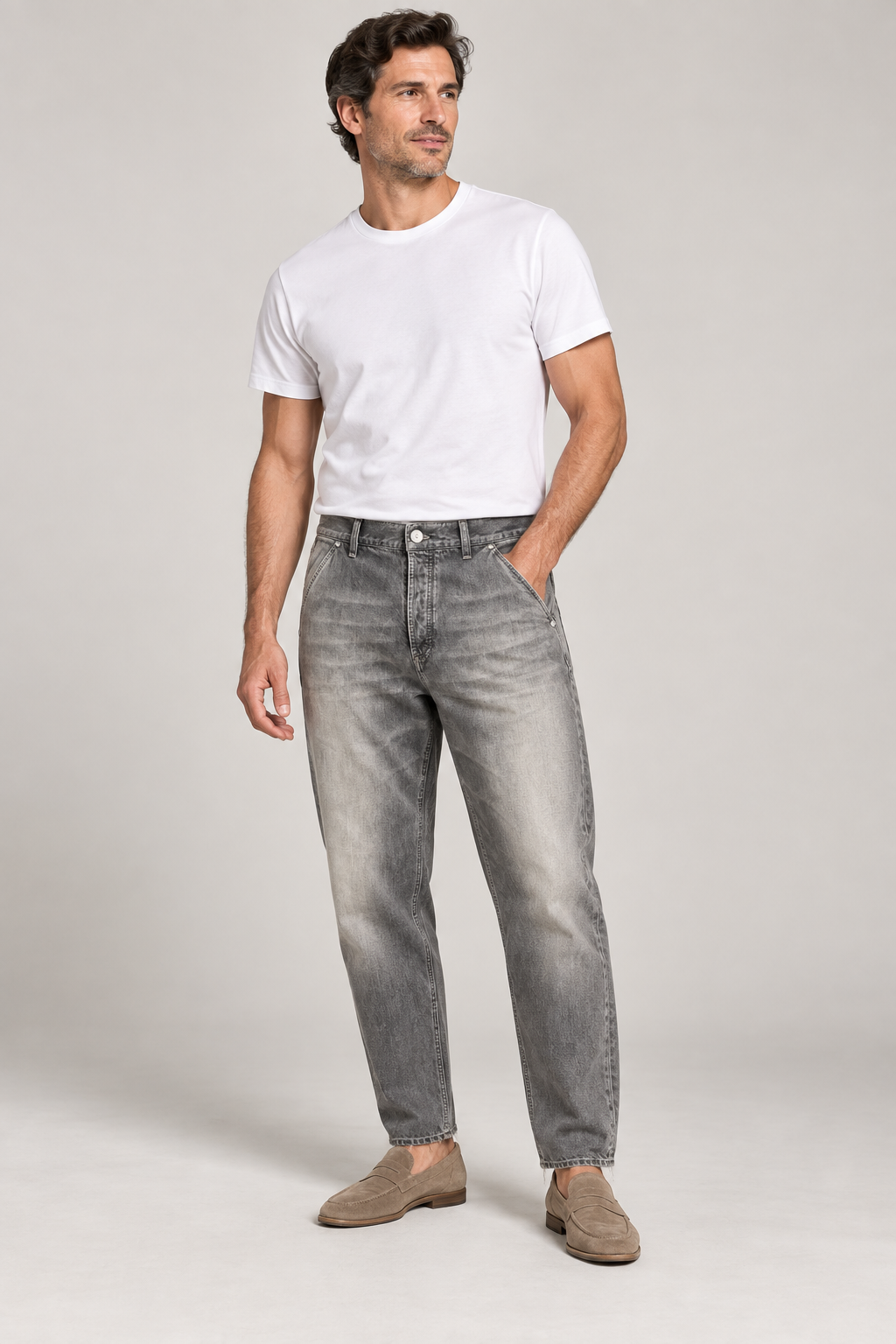 Brunello Cucinelli Gray Washed Denim Jeans | Men’s 54 | New With Tags