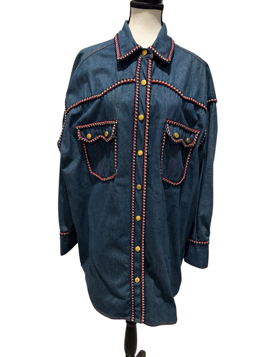 CHANEL Iconic Vintage Early 90’s Denim Shirt Size: 42
