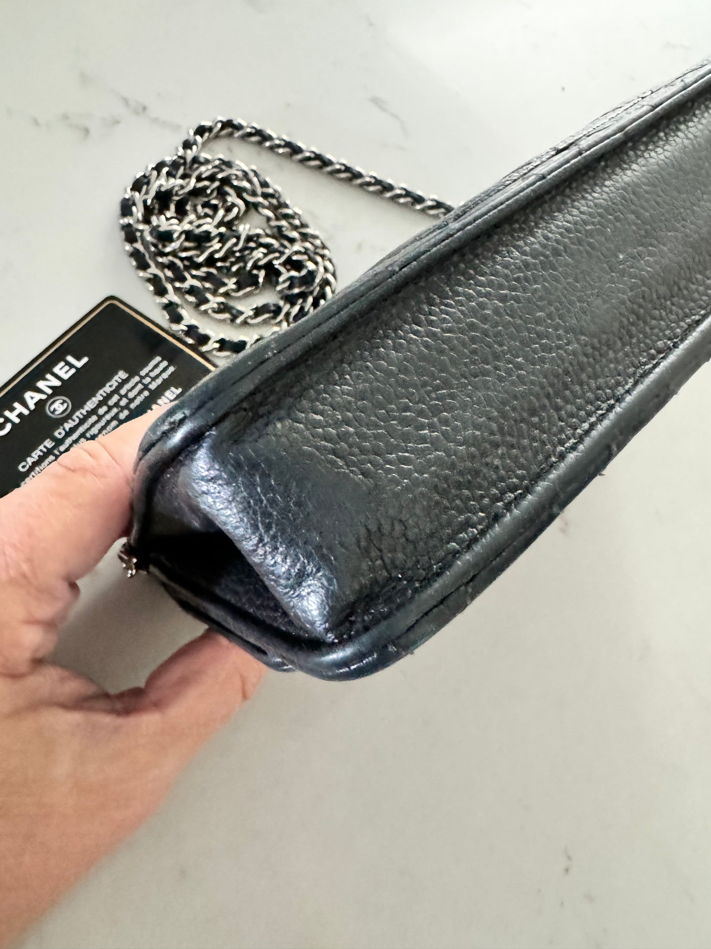 CHANEL Black Caviar Wallet on Chain - WOC (Pre-Loved)