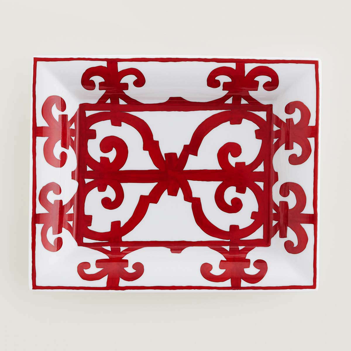 Hermès Balcon du Guadalquivir Porcelain Change Tray – Rouge | New in Box with Ribbon
