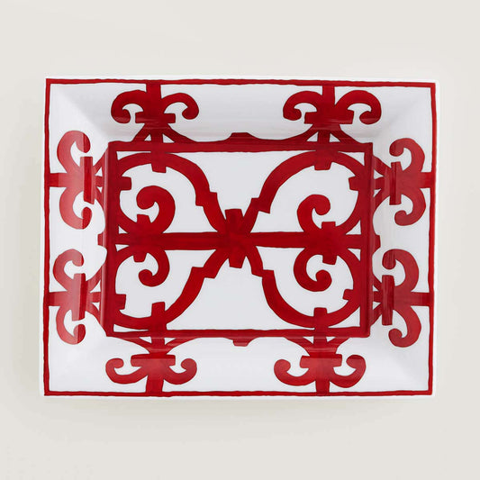 Hermès Balcon du Guadalquivir Porcelain Change Tray – Rouge | New in Box with Ribbon