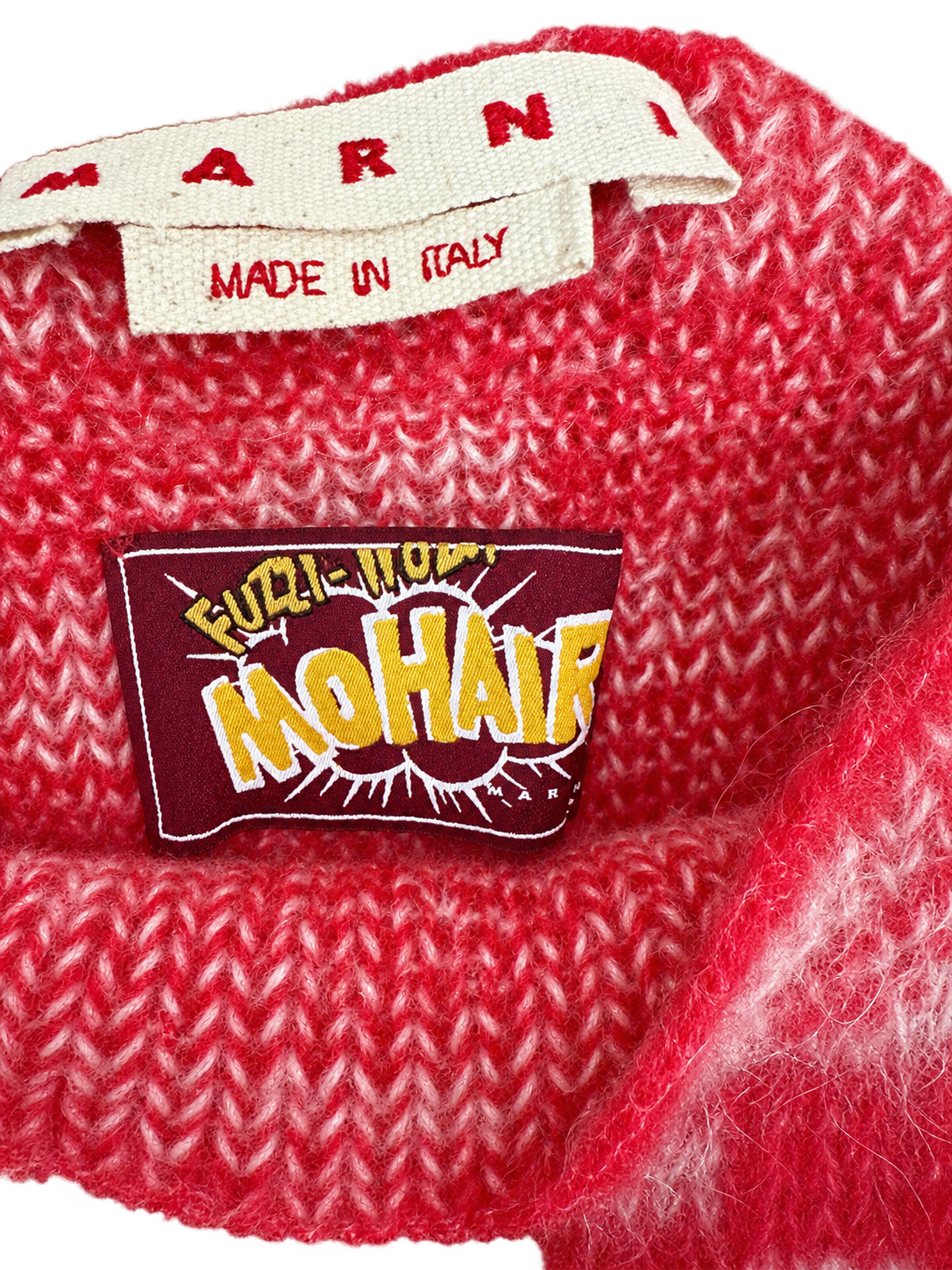 Marni Fuzzy Wuzzy Mohair Sweater Red Polka Dot Sleeveless Knit – Size 48/US 12 | NWT