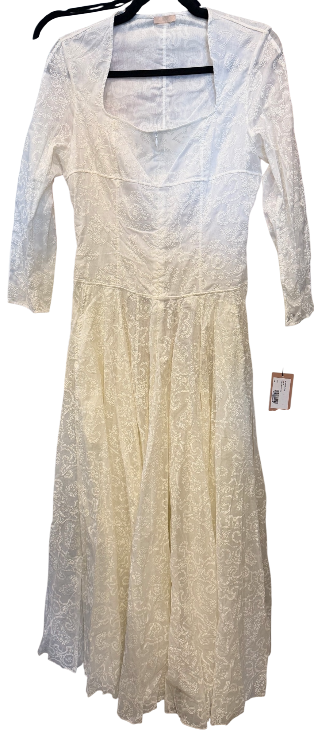 Alaïa White Embroidered Voile Paisley Maxi Dress IT 42 (US 6–8) NWT – Made in Italy