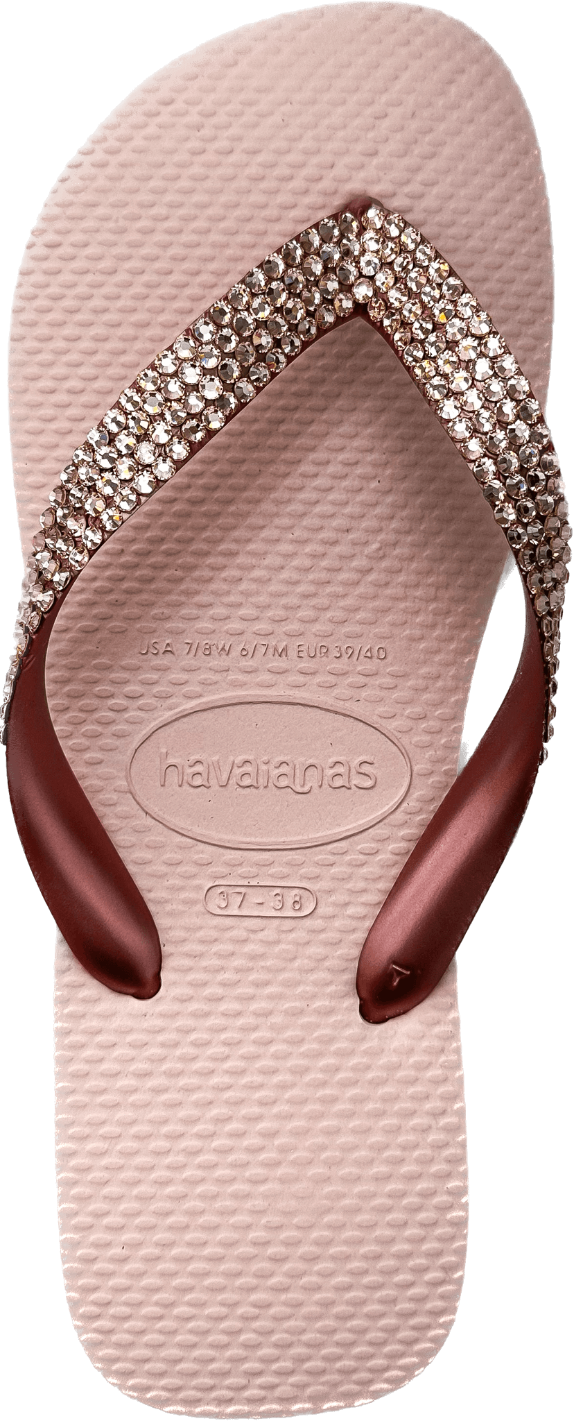 Top Ballet Rose Flip Flops | Light Peach Crystals