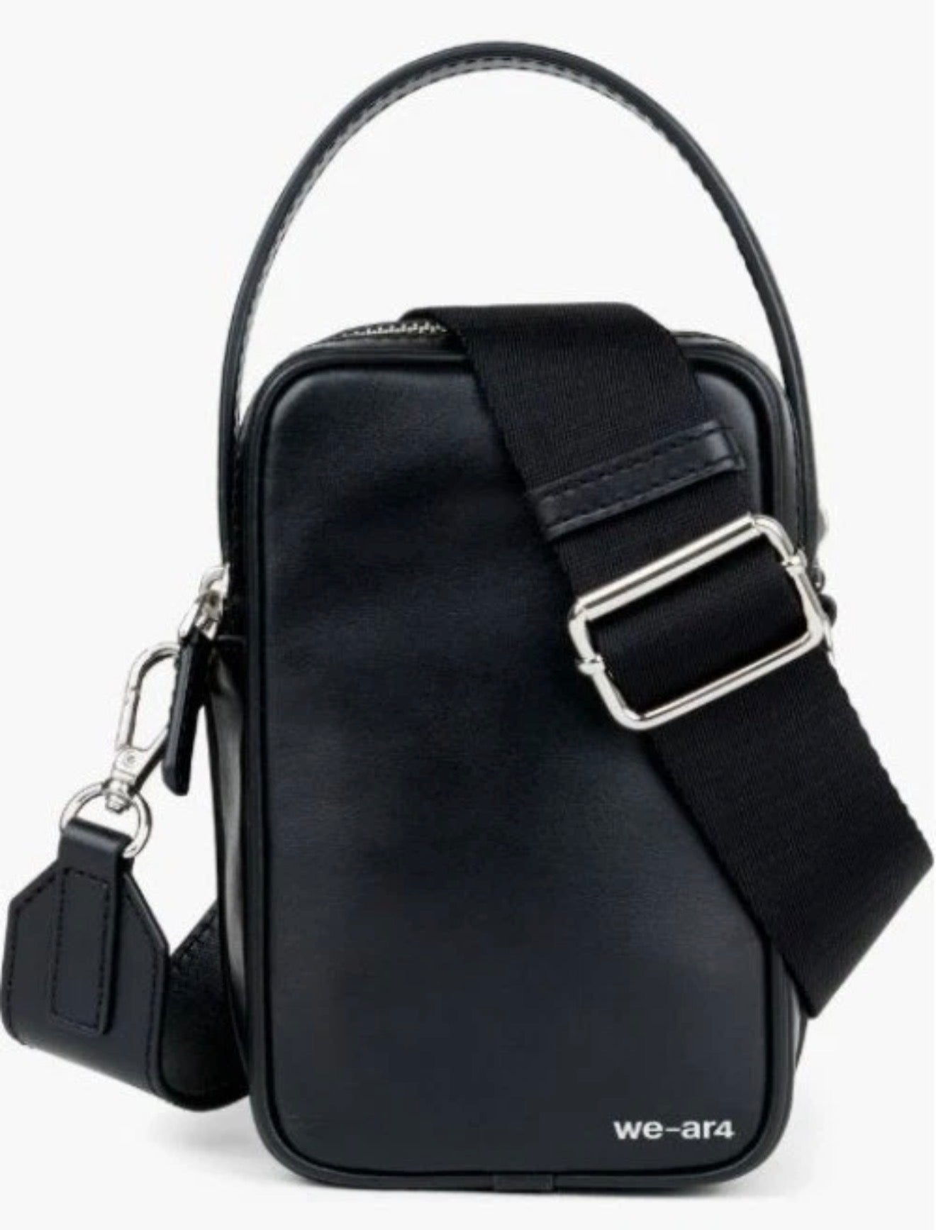 WE-AR4 Black Leather Crossbody Bag | Minimalist Compact Designer Bag | New
