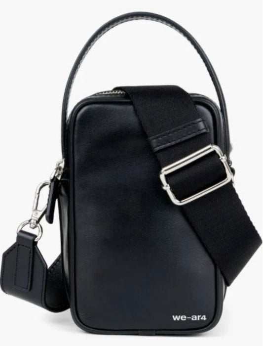 WE-AR4 Black Leather Crossbody Bag | Minimalist Compact Designer Bag | New