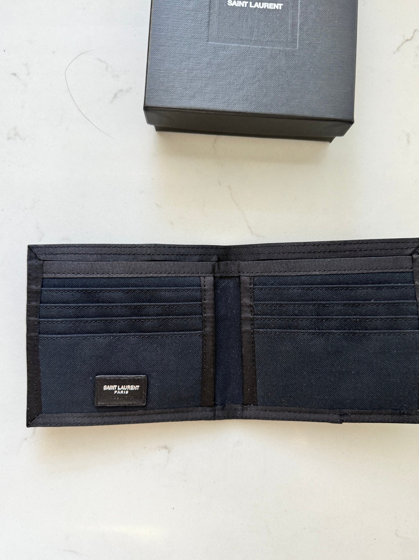 SAINT LAURENT Camouflage Canvas Bill Wallet (Bi-Fold)