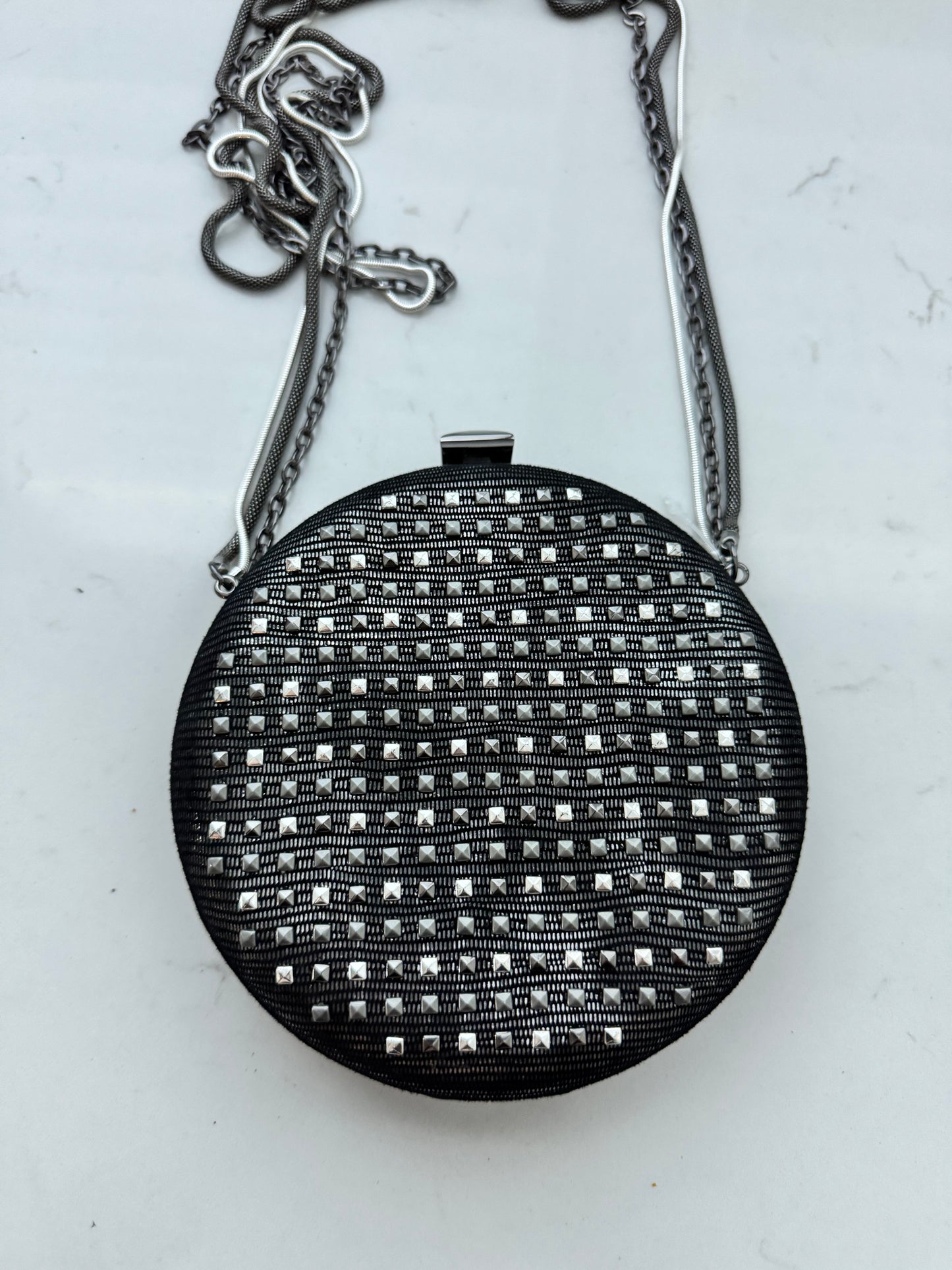 JUDITH LEIBER April Circle Studded Circle Clutch (Pre-Loved)