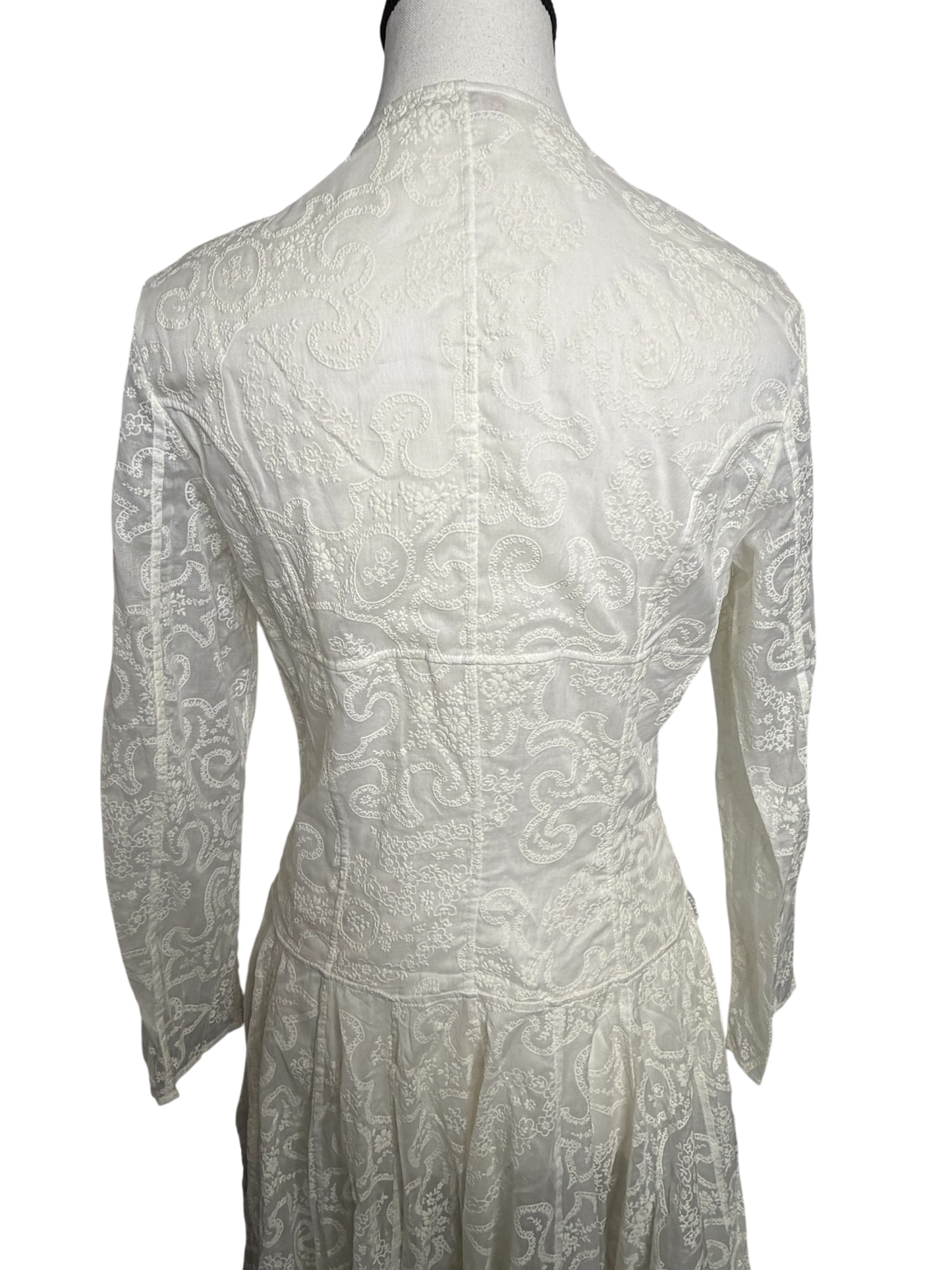 Alaïa White Embroidered Voile Paisley Maxi Dress IT 42 (US 6–8) NWT – Made in Italy