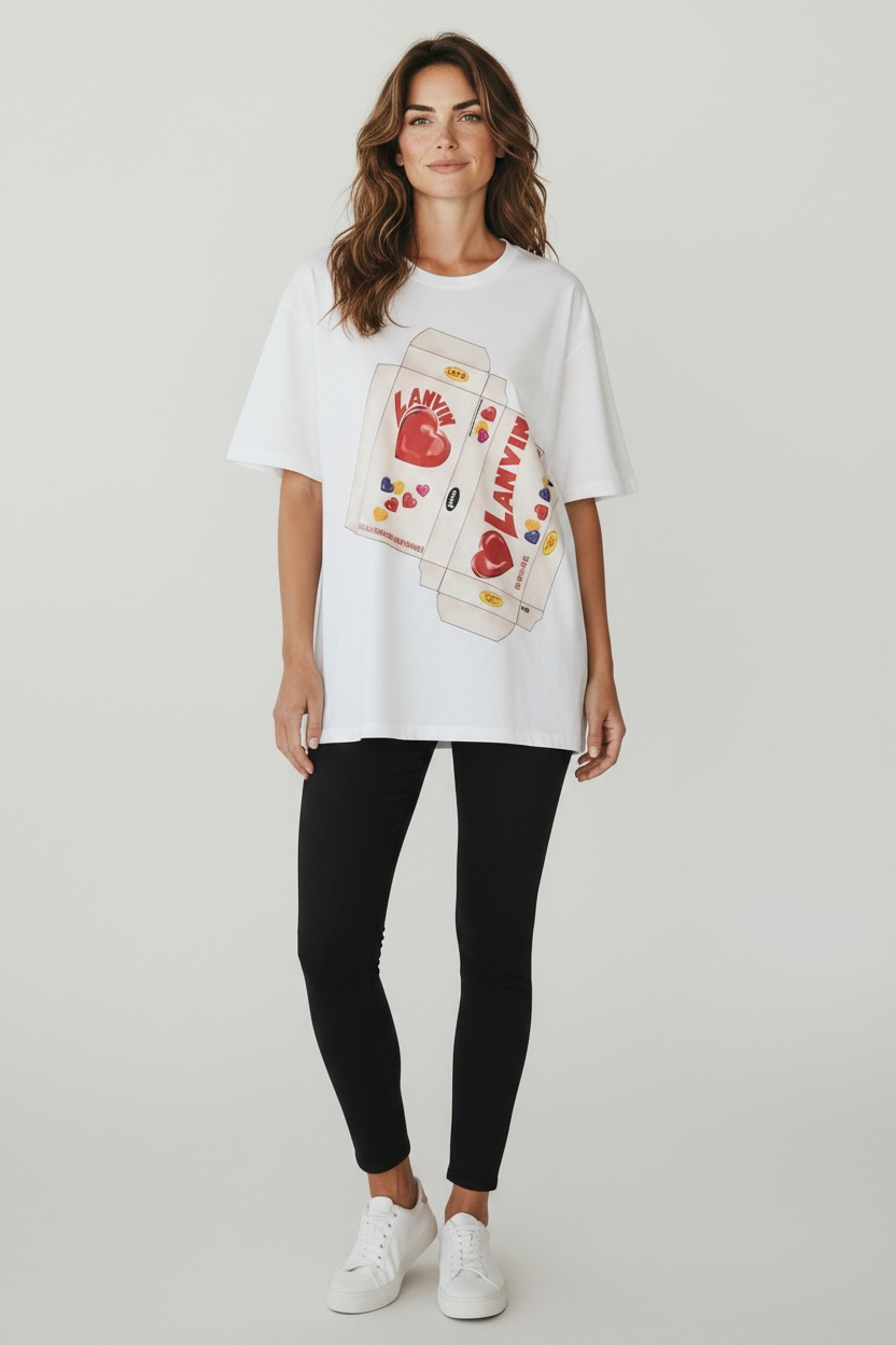 Lanvin Love Candy Box Graphic T-Shirt White Size Large NWT – Retail $590