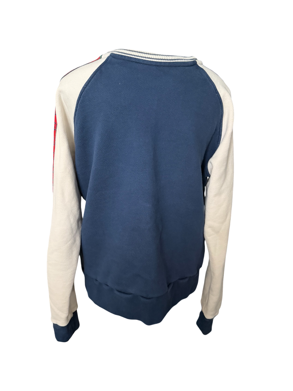 Gucci GG Web Stripe Crewneck Sweatshirt Navy Ivory Red Green Size: Small