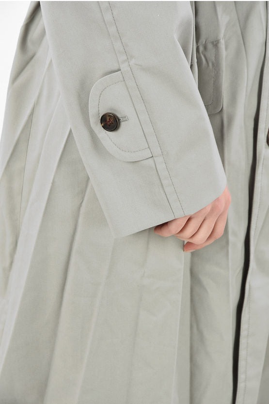 Maison Margiela Pleated Waterproof Dove Grey Trench Coat Size: 44/US 8 (New)