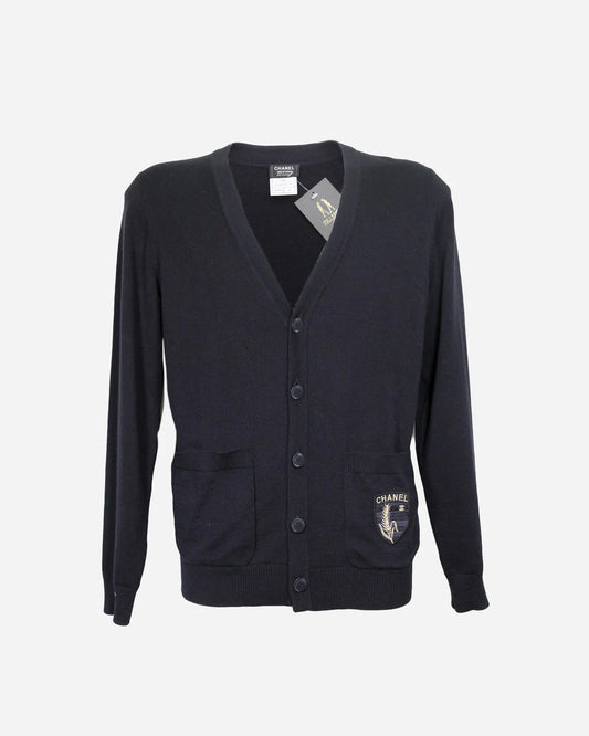 CHANEL Uniform Black Cardigan Size: XL
