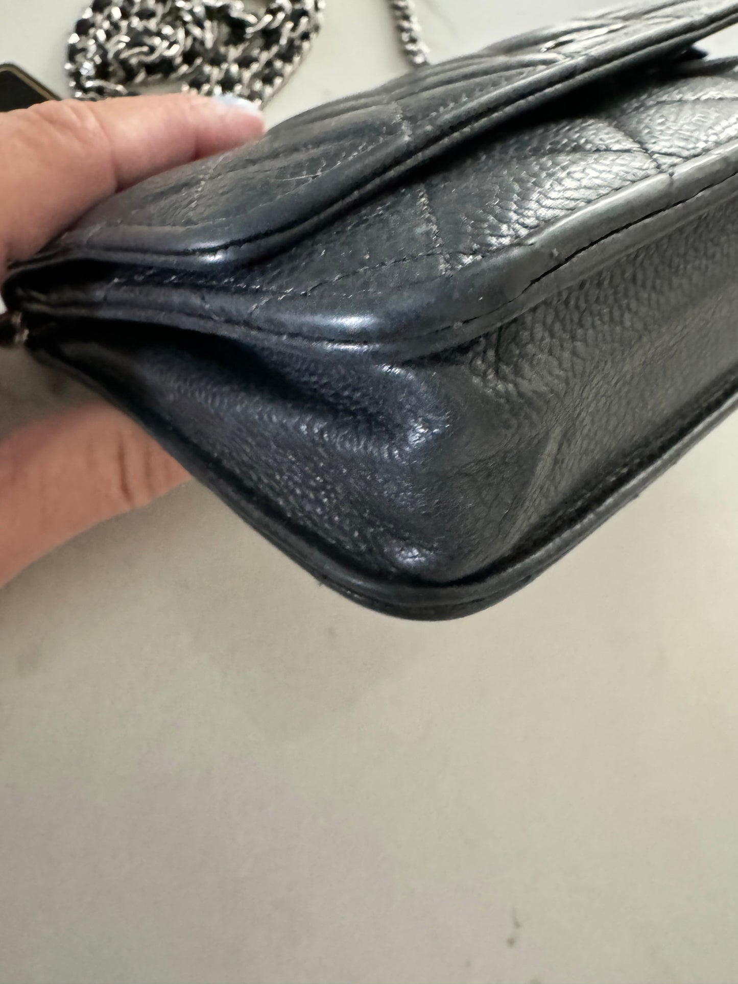 CHANEL Black Caviar Wallet on Chain - WOC (Pre-Loved)