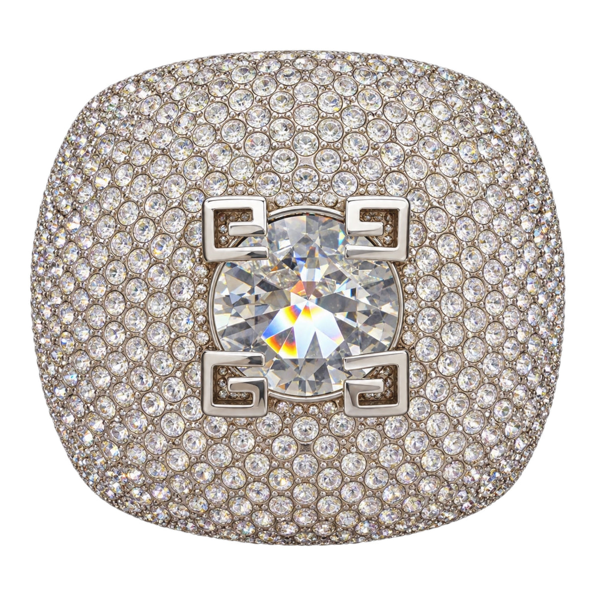 Givenchy 4G Claw Pavé Crystal Cuff Bracelet – Silver | New in Box
