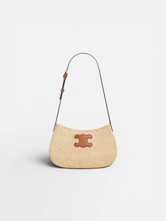 Celine Medium Tilly Raffia Shoulder Bag Natural Tan | NWT