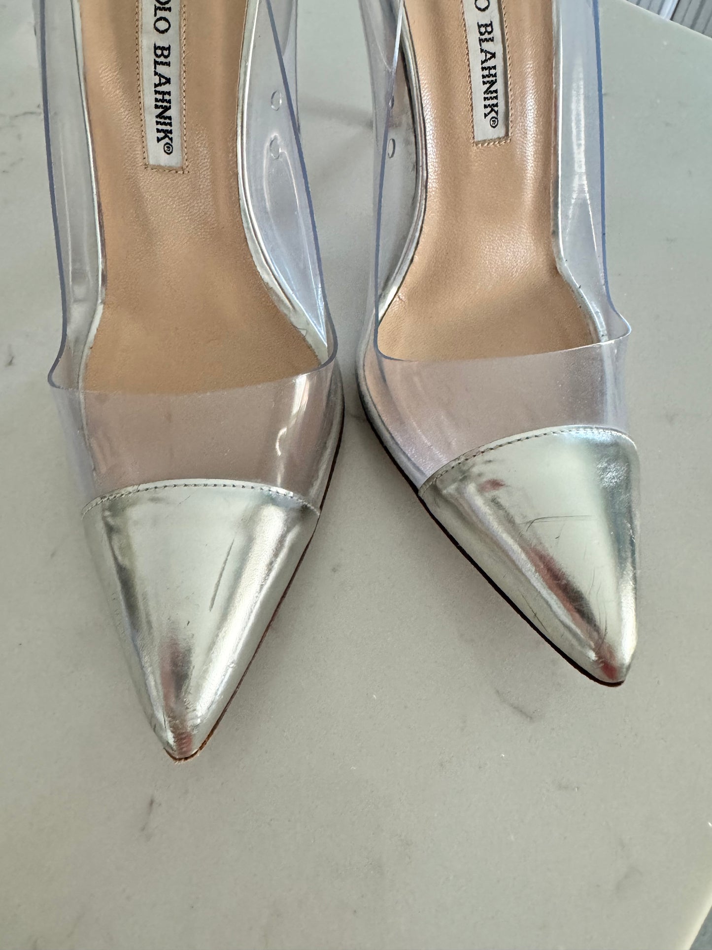 MANOLO BLAHNIK PVC Slingback Pumps Size: 38 (Pre-Loved)