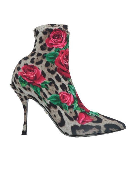 Dolce & Gabbana Leopard | Rose Ankle Boots | Size: 37 | New in Box | $1159
