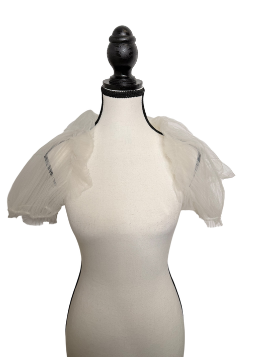 David Fielden Ivory Bridal Tulle Shrug | Couture Wedding Dress Topper | Made in England | Size UK14/US10