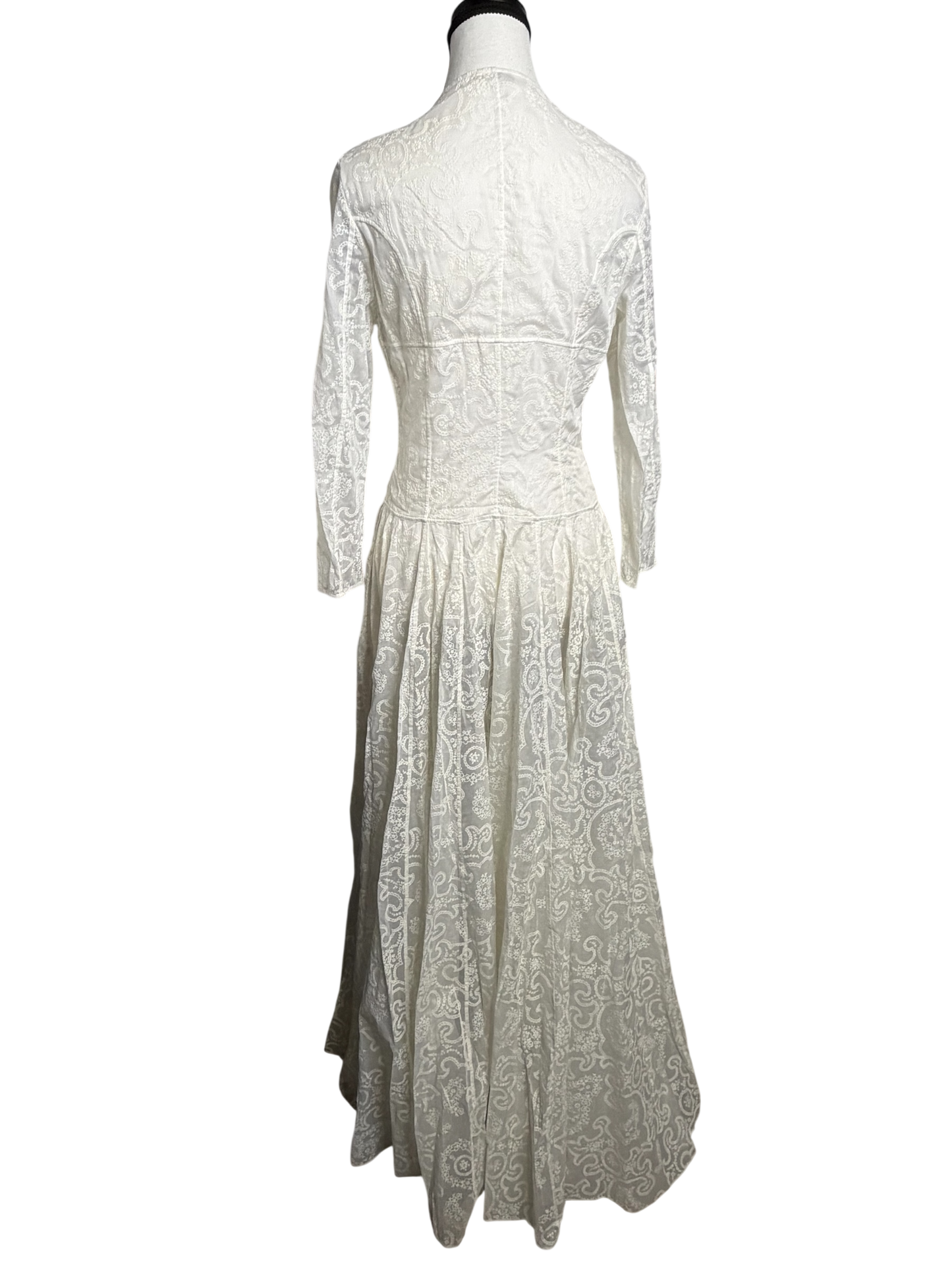 Alaïa White Embroidered Voile Paisley Maxi Dress IT 42 (US 6–8) NWT – Made in Italy