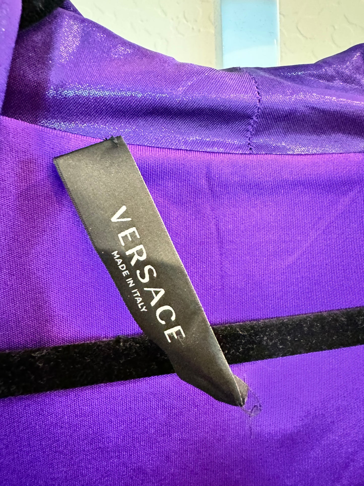 Versace Purple Runway Short Dress w/ built in Bodysuit Size: 48