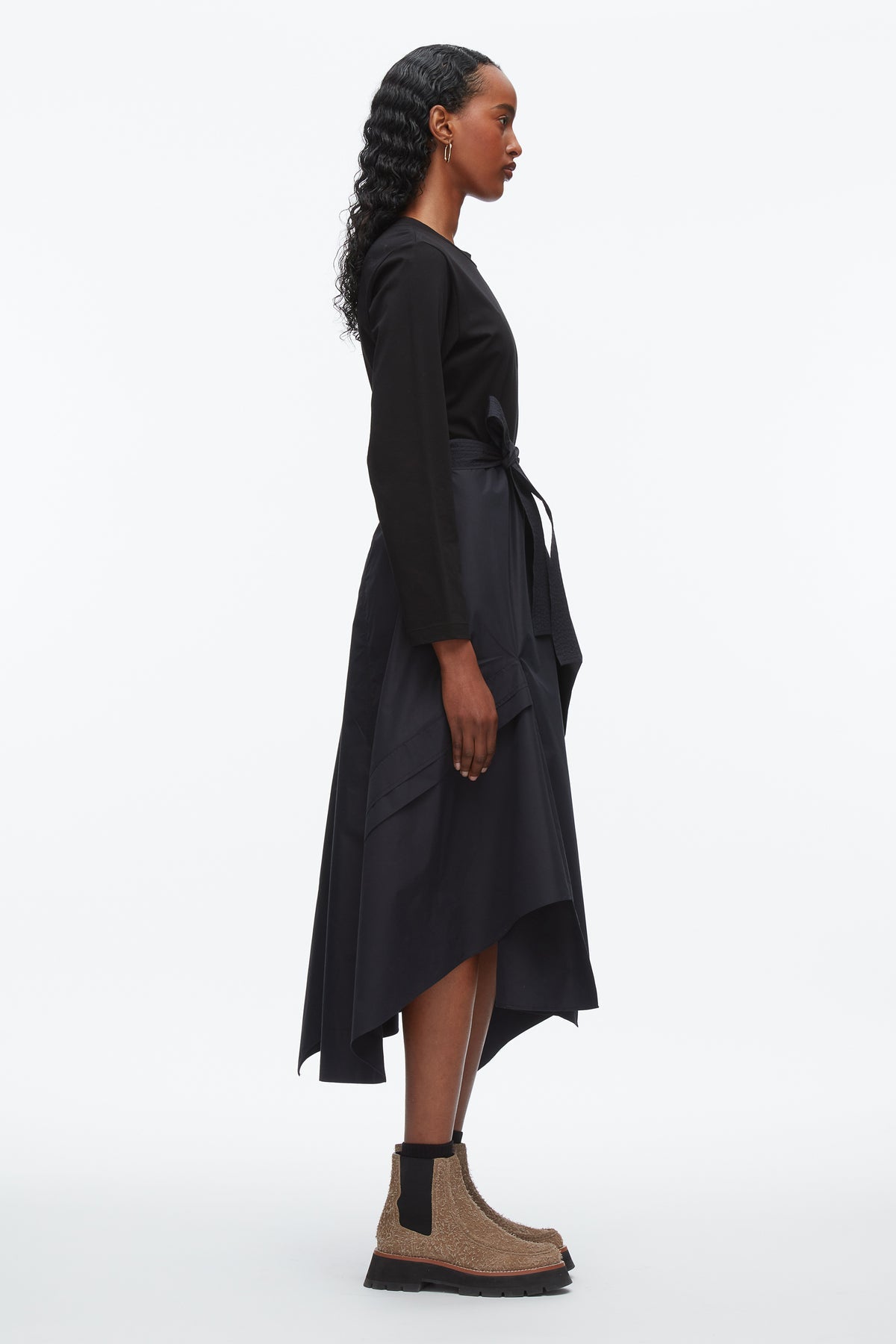 3.1 Phillip Lim Combo T-Shirt Dress | Black Midnight | Size: Large | New
