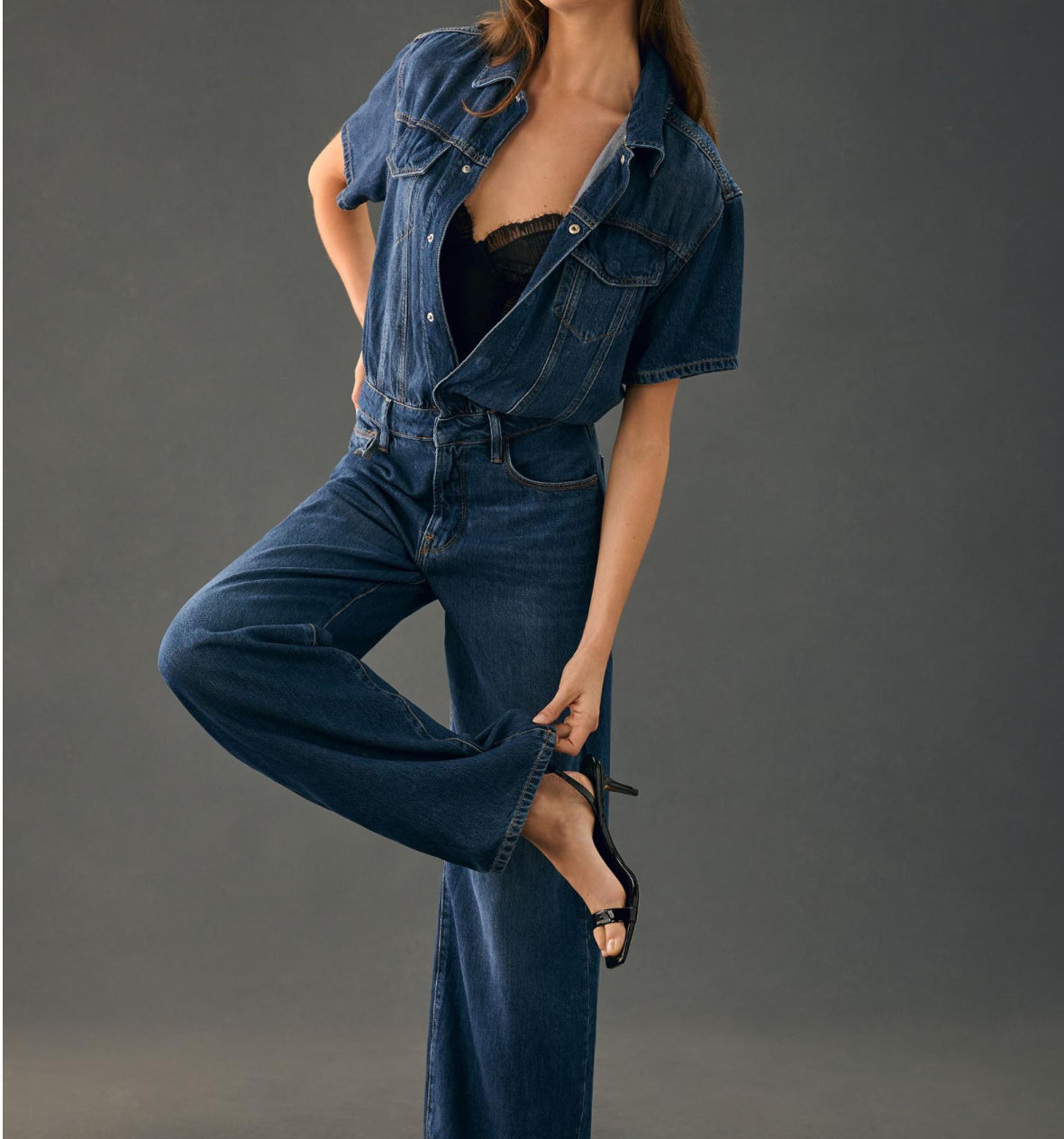 GOOD AMERICAN Denim Jumpsuit (New) Size: 2/Medium