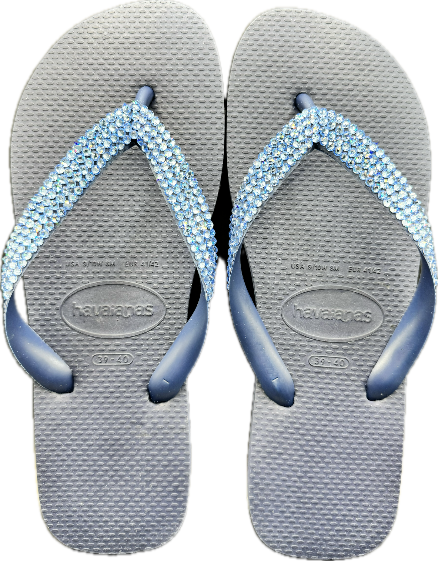 Top Navy Flip Flops | Light Sapphire Crystals