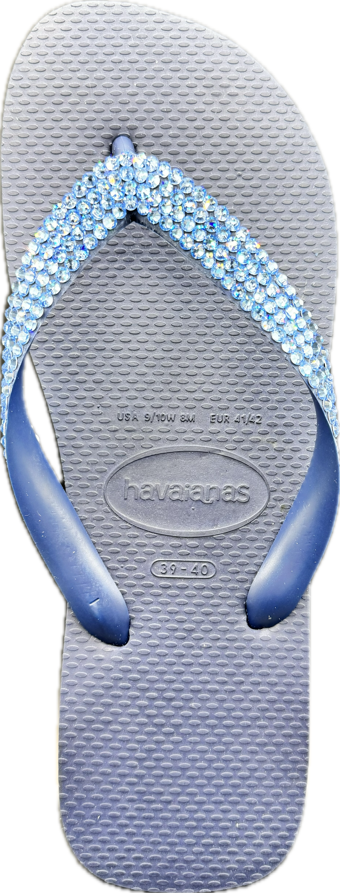 Top Navy Flip Flops | Light Sapphire Crystals