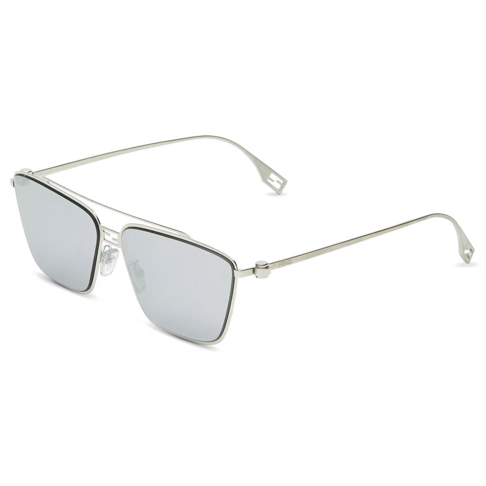 Fendi - Fendi Baguette - Rectangular Sunglasses - Silver - Sunglasses - Fendi Eyewear (Preloved)