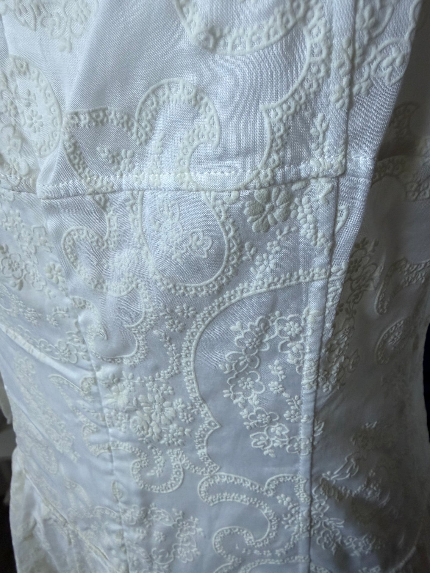 Alaïa White Embroidered Voile Paisley Maxi Dress IT 42 (US 6–8) NWT – Made in Italy