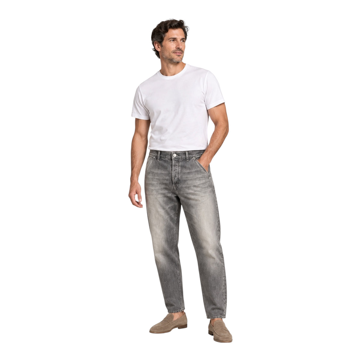 Brunello Cucinelli Gray Washed Denim Jeans | Men’s 54 | New With Tags