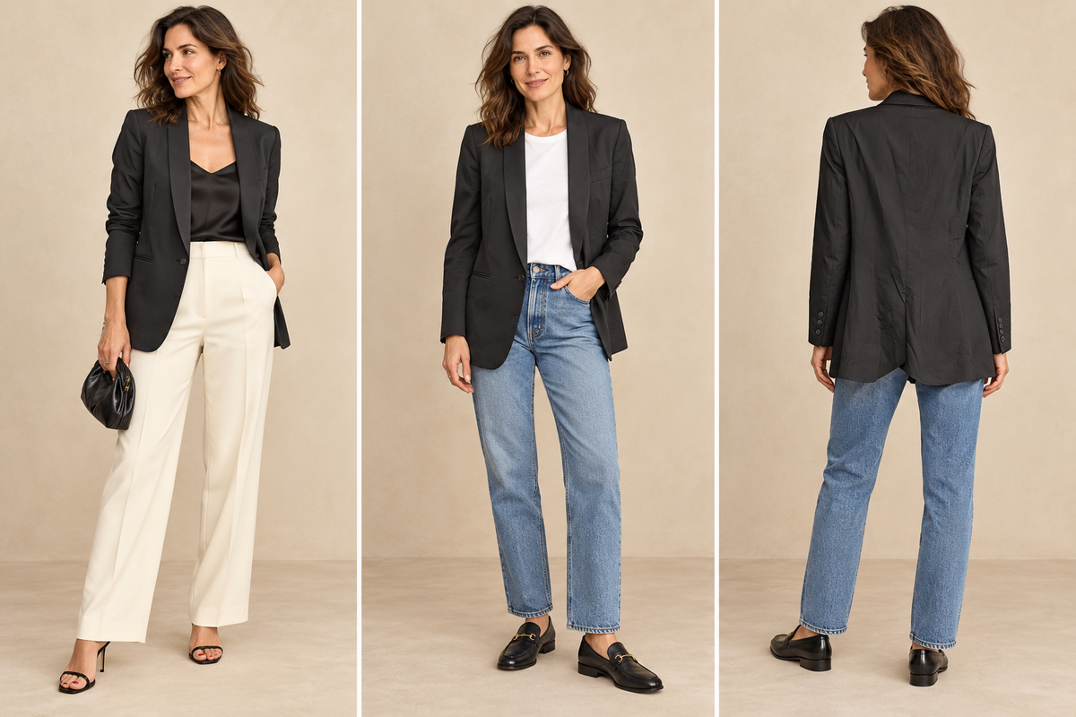 Chloé Black Ramie & Silk Tailored Blazer | FR 40 / US 8
