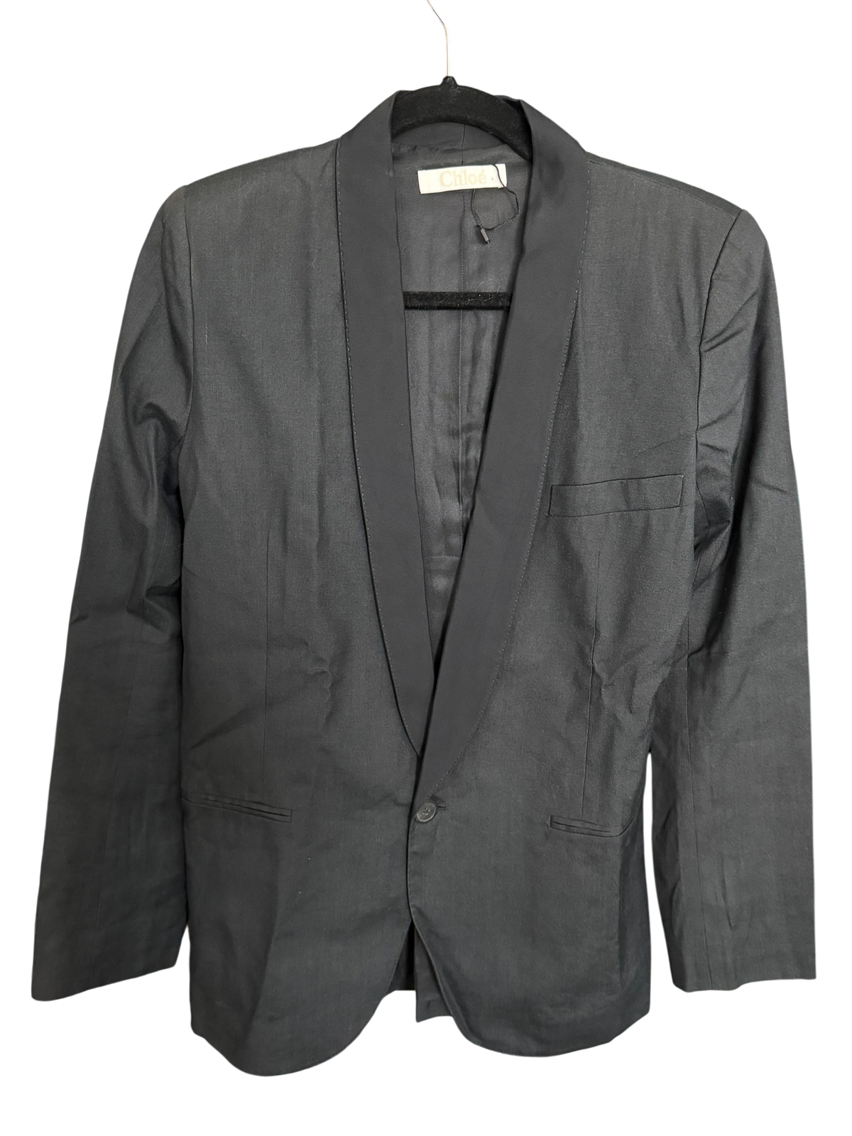 Chloé Black Ramie & Silk Tailored Blazer | FR 40 / US 8