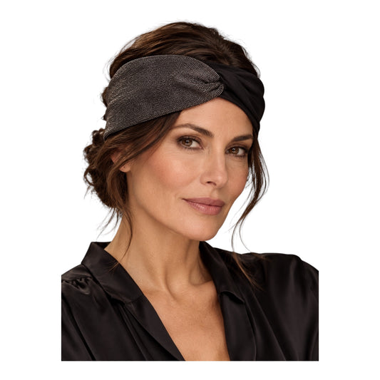 Brunello Cucinelli Monili Twist Headband | Black & Silver | Size M | NWT