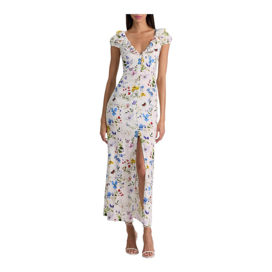Alice + Olivia Floral Butterfly Ruffle Maxi Dress | Size:12 | NWT | $495