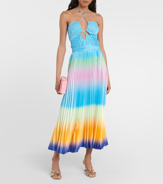 Jonathan Simkhai - Annita Halterneck Pleated Midi Dress (New) Size: 0