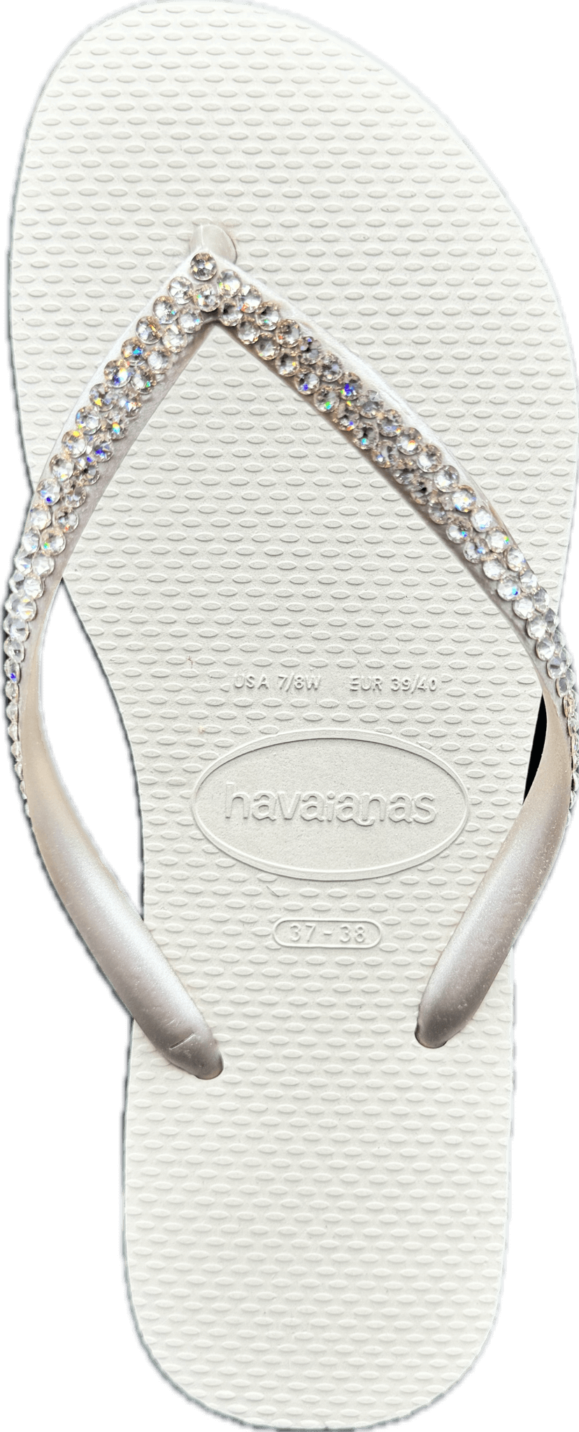  Slim Sand Grey & Light Golden Flip Flops | Crystal AB Crystals