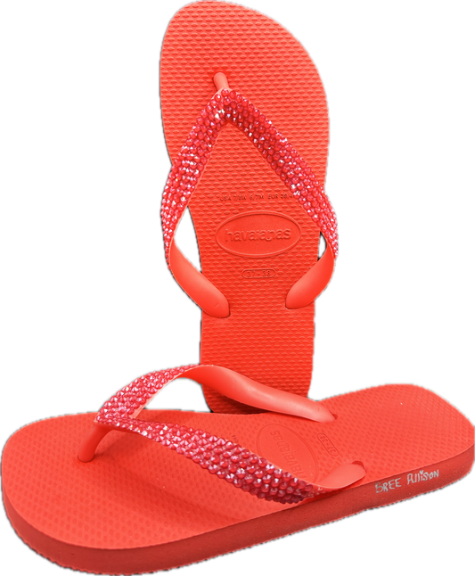 Top Ruby Red Flip Flops | Royal Red Crystals